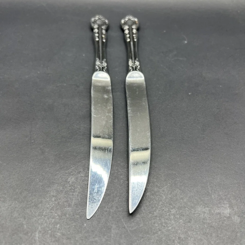 Pair‎ Ekco Eterna Stainless Steel Japan Serrated Dinner Knives Knife
